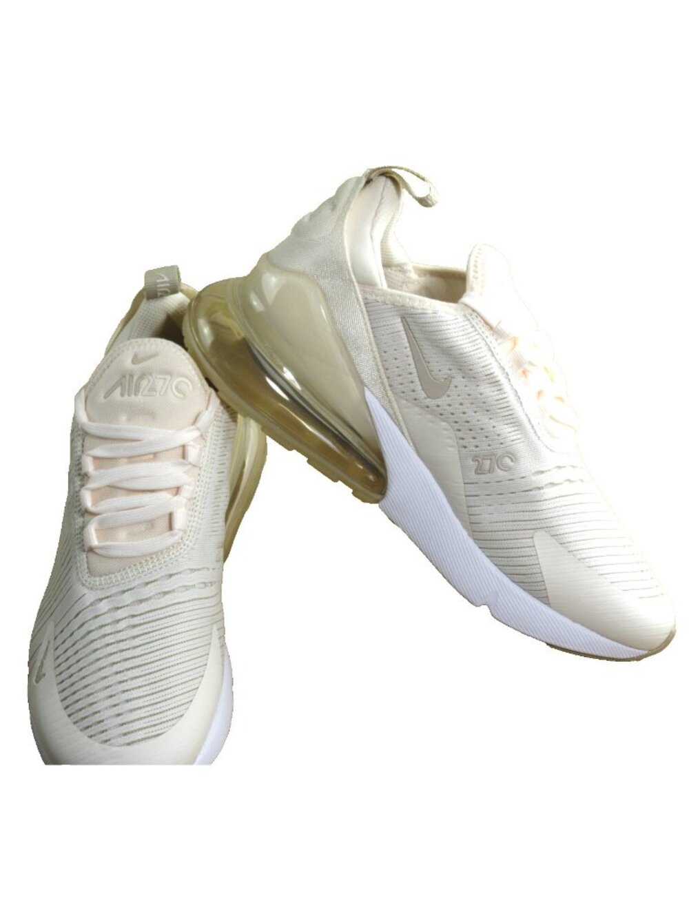 Women's Nike Air Max 270 Running Shoes Chalk Sanddrift Linen White Size 9.5 NIB - Picture 5 of 7
